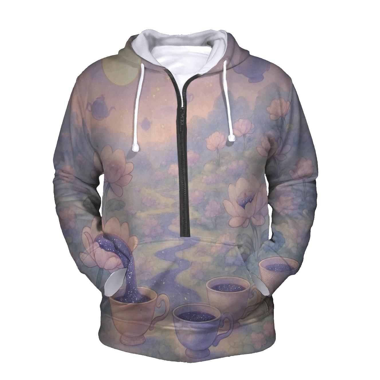 Random Cosmic Tea Garden printed hoodies