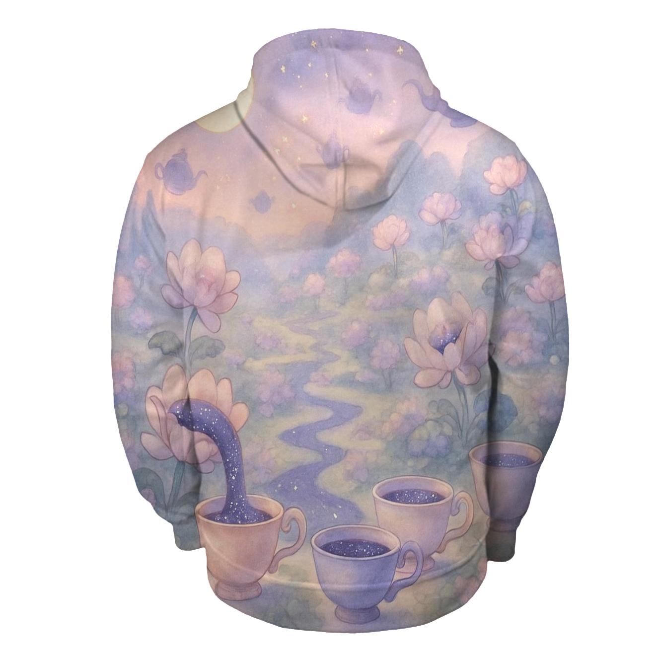 Random Cosmic Tea Garden printed hoodies