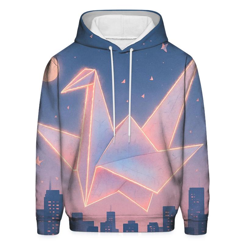 Random Paper Crane Skyline zip-up hoodies