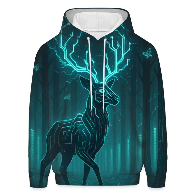Random Circuit Stag embroidered hoodies