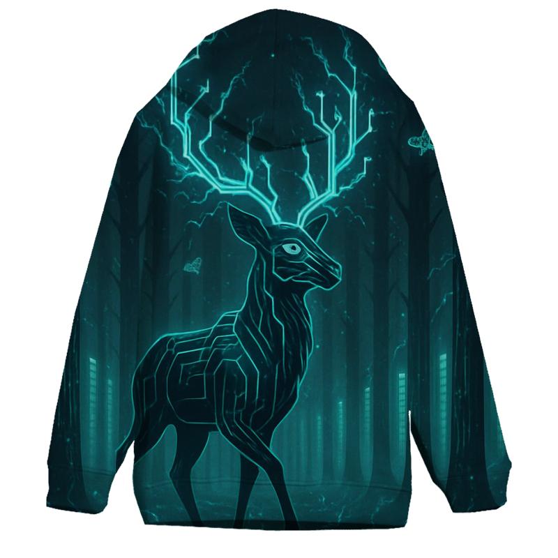 Random Circuit Stag embroidered hoodies