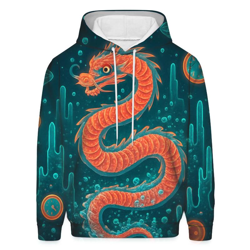Random Neon Coral Dragon heavyweight hoodies
