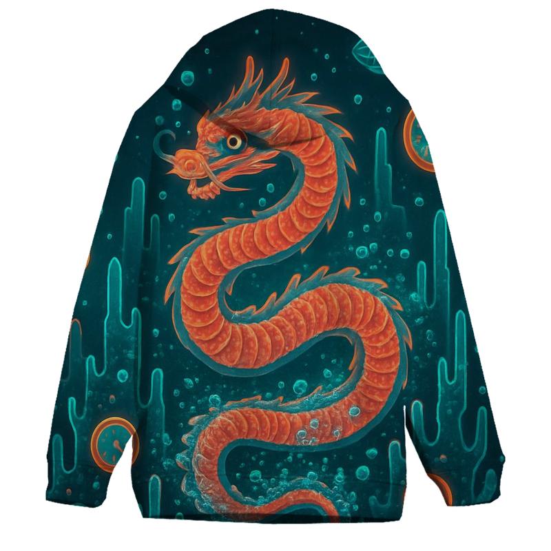Random Neon Coral Dragon heavyweight hoodies