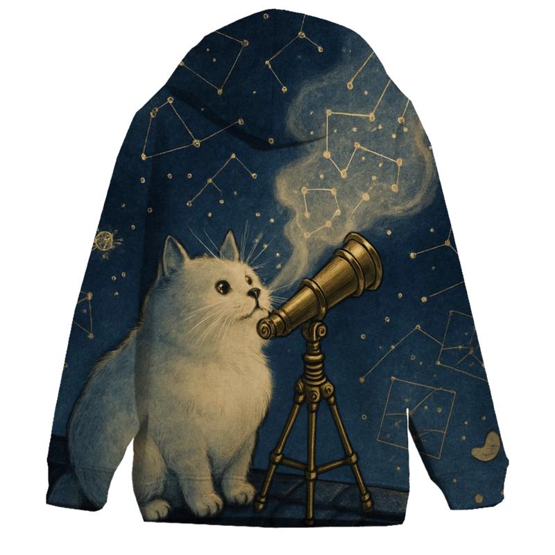 Random Stargazer Cat lightweight hoodies