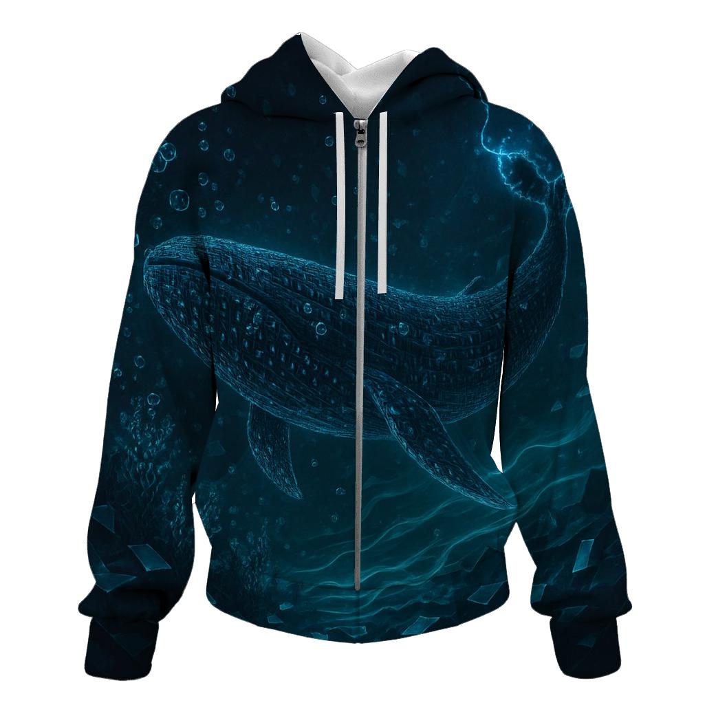 Random Binary Whale zip-up hoodies