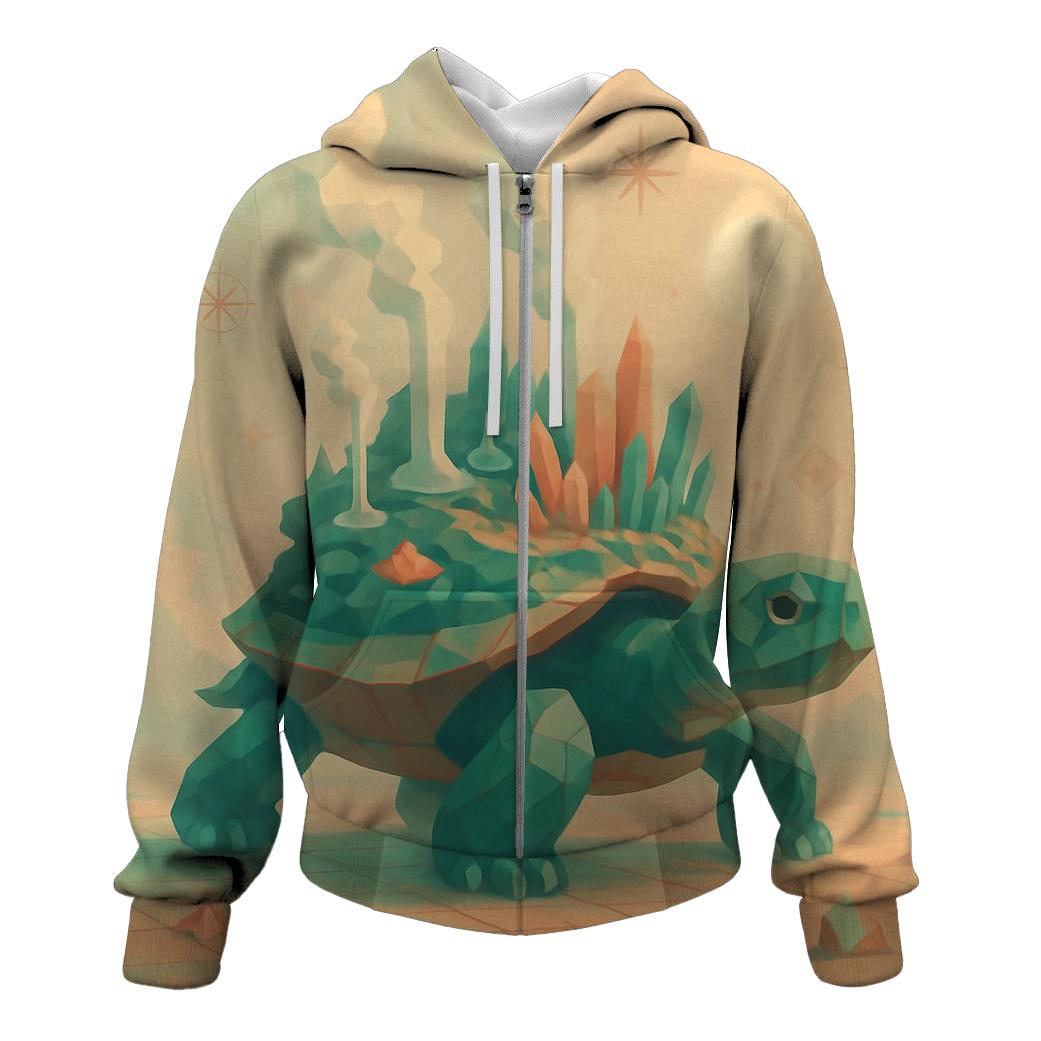 Random Geo Turtle Island designer hoodies