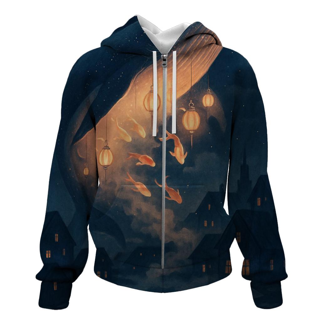 Random Lantern Whale Song designer hoodies