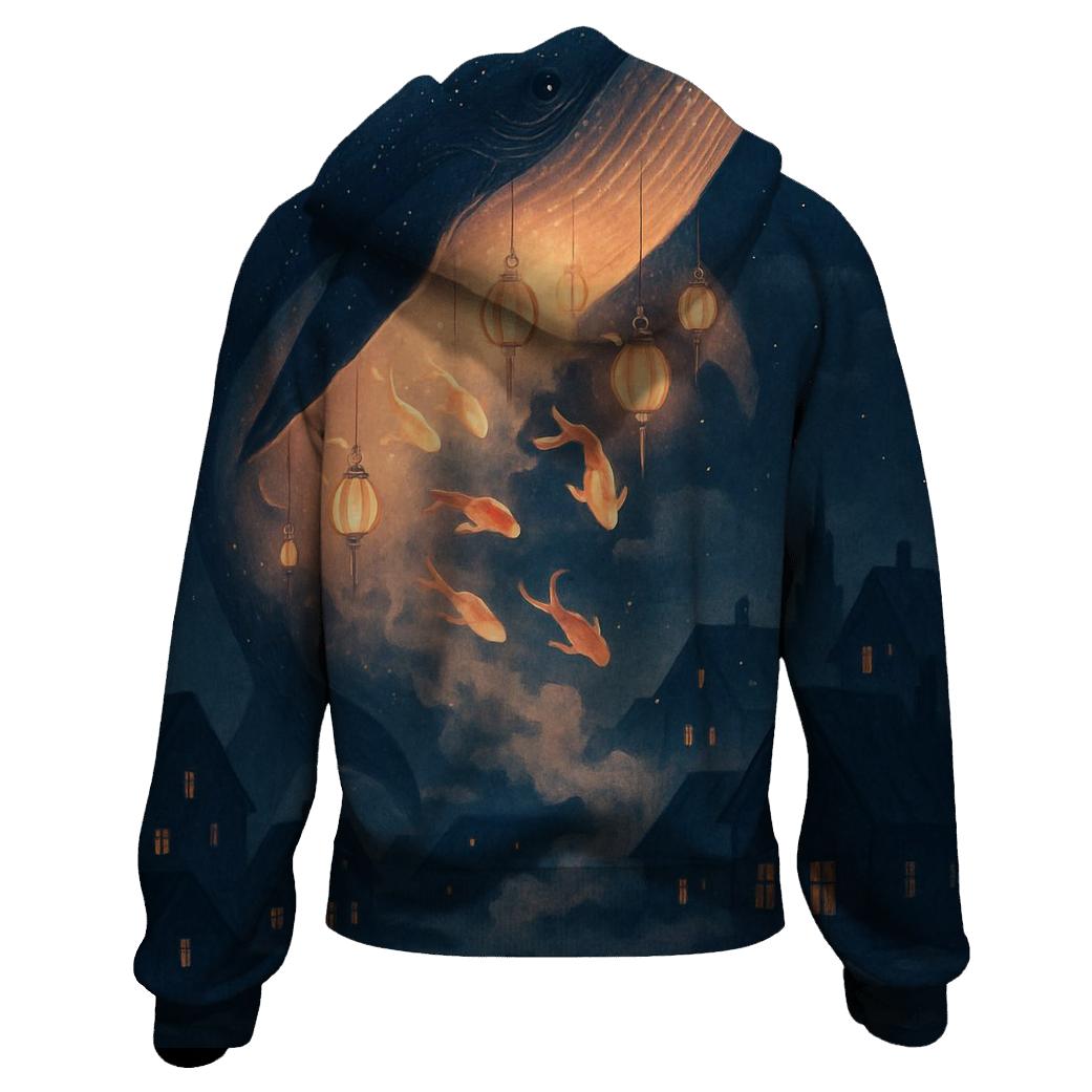 Random Lantern Whale Song designer hoodies