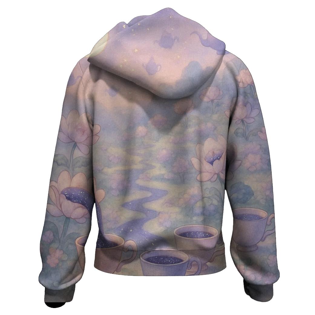 Random Cosmic Tea Garden zip-up hoodies