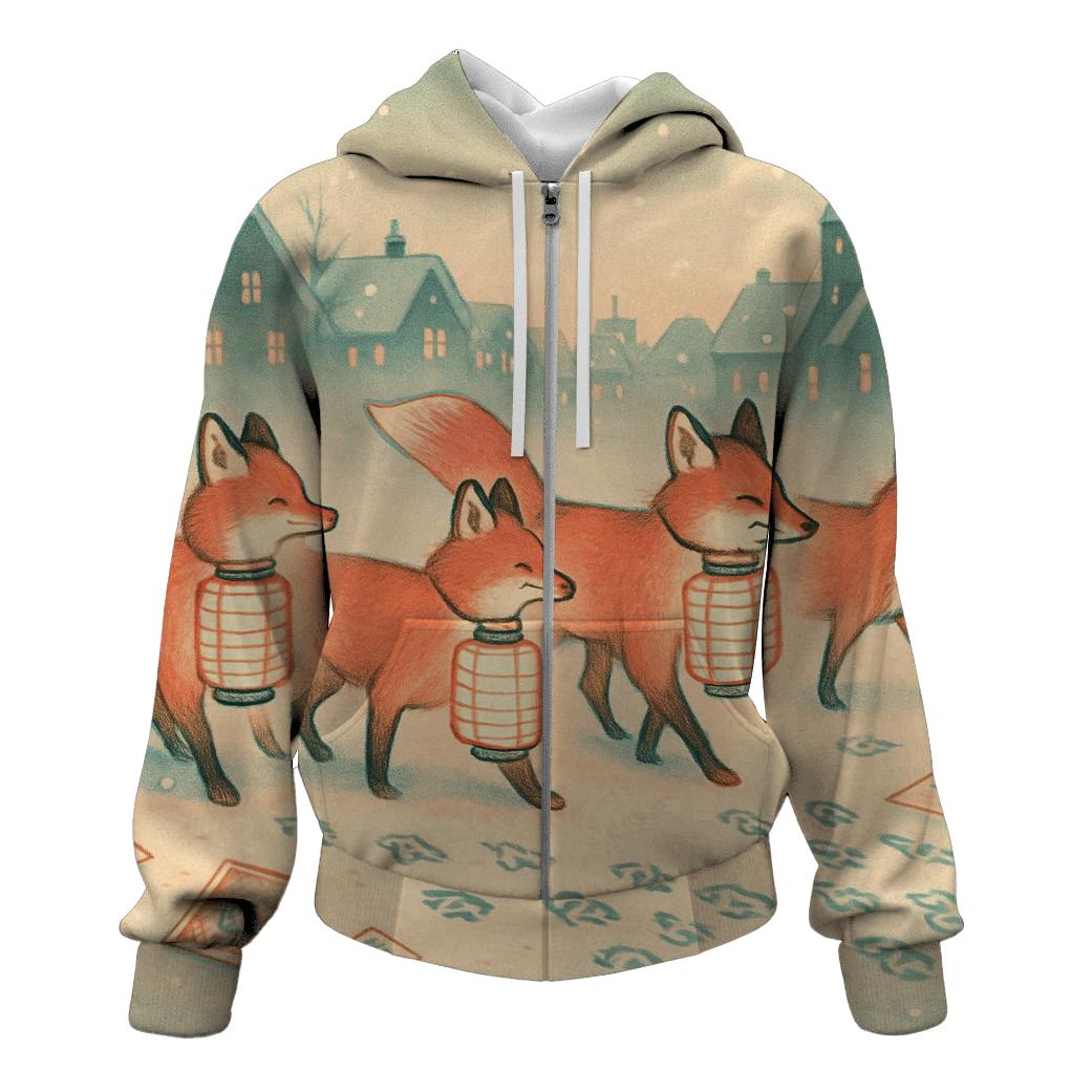 Random Lantern Fox Parade graphic hoodies
