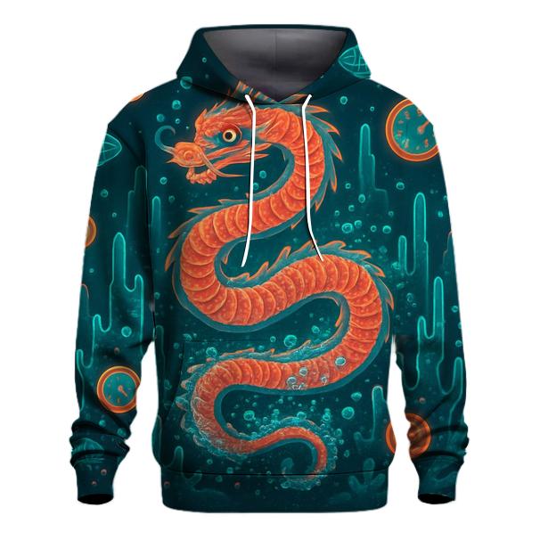 Random Neon Coral Dragon hoodie trends
