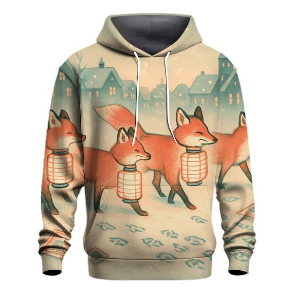 Random Lantern Fox Parade pullover hoodies