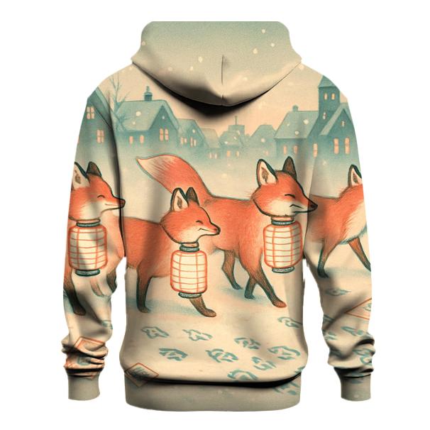 Random Lantern Fox Parade pullover hoodies