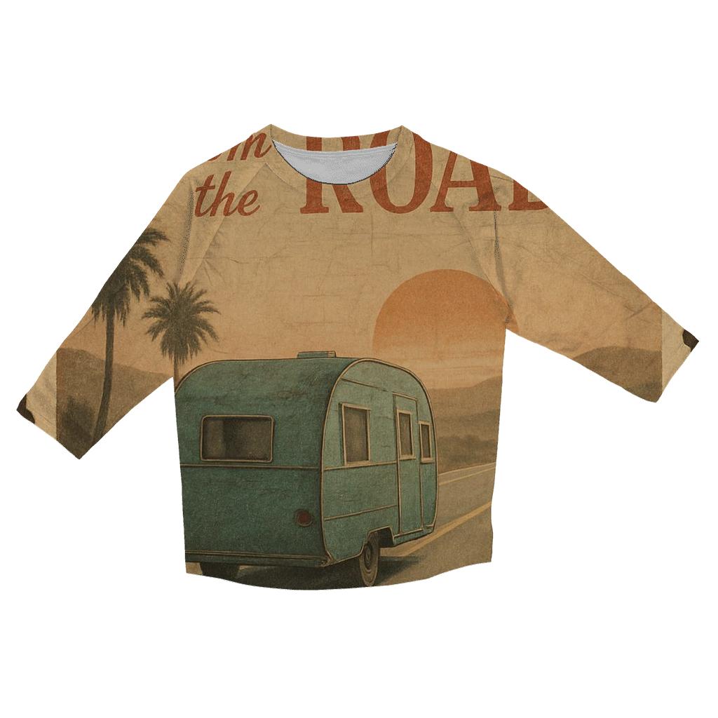 Sunset Roadtrip Postcard casual three quarter sleeve shirts