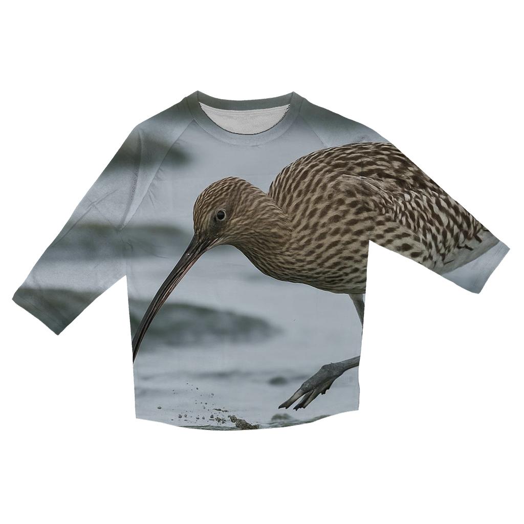 Moorland Sentinel — Eurasian Curlew personalized 3/4 sleeve tees
