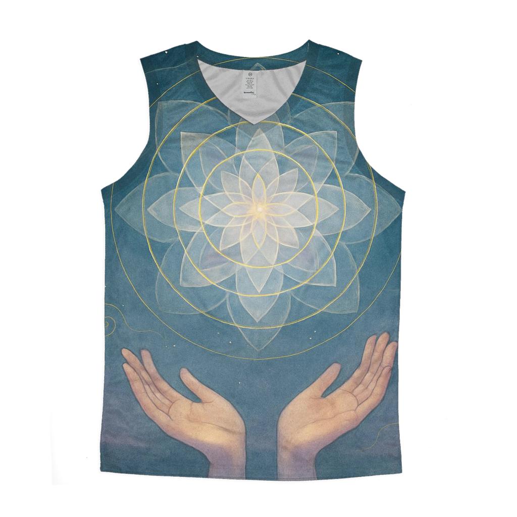 Celestial Mandala graphic print tank tops