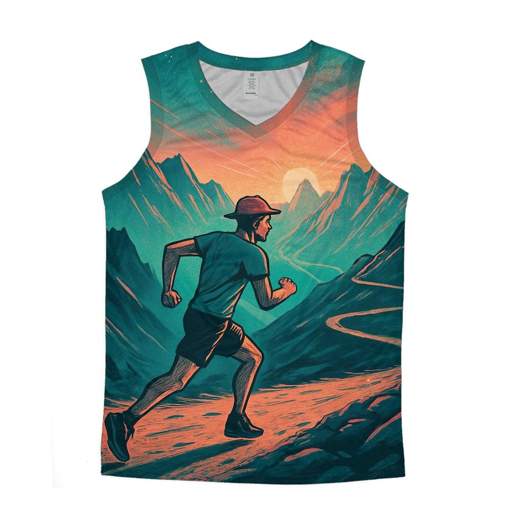 Mountain Trail Running Sunrise Motion trendy fitted tank tops