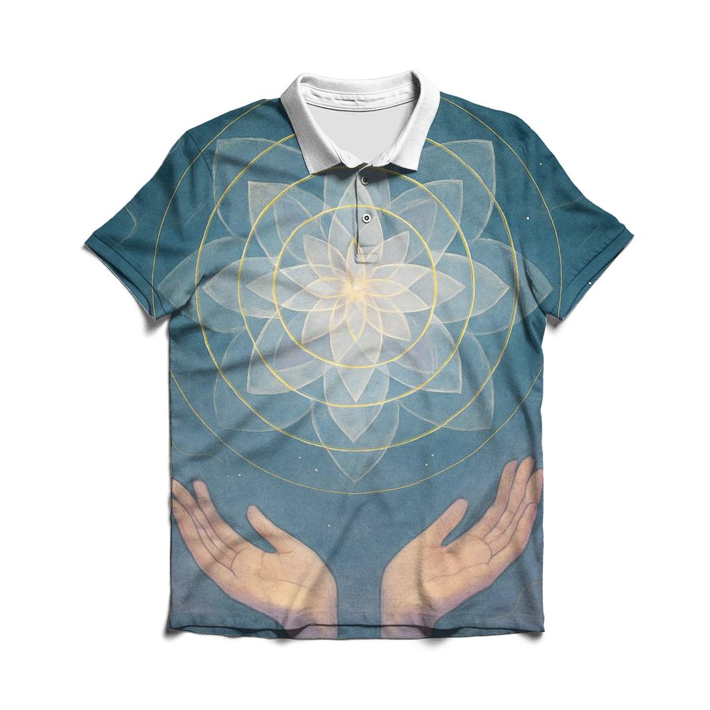 Celestial Mandala premium cotton polo shirts