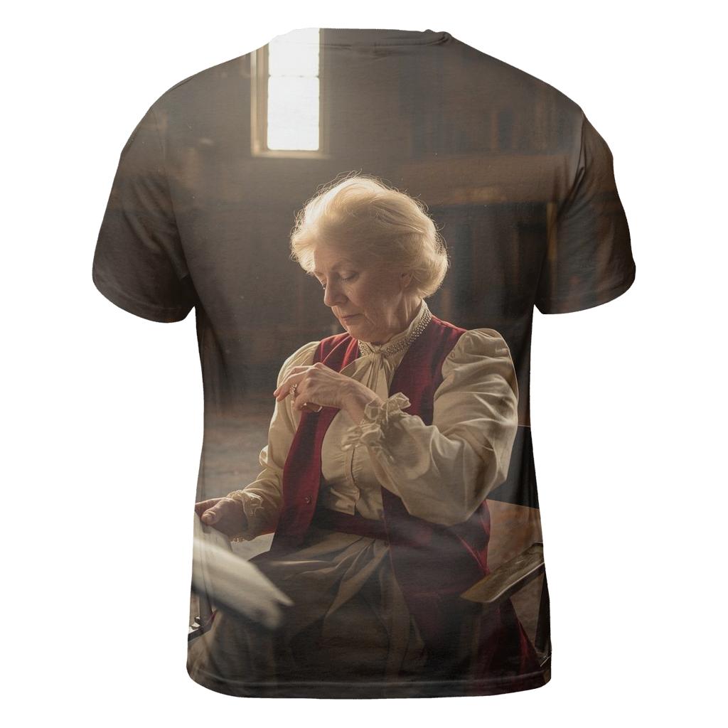 Polly Holliday On Set Southern Theatre Workshop artistic all-over print tops