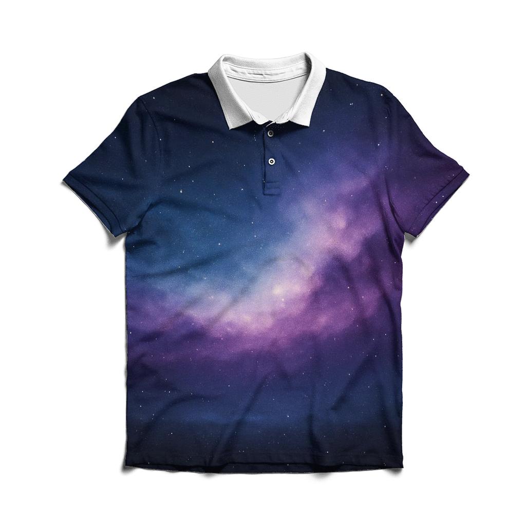 Nebula Veil Gradient branded logo polo shirts