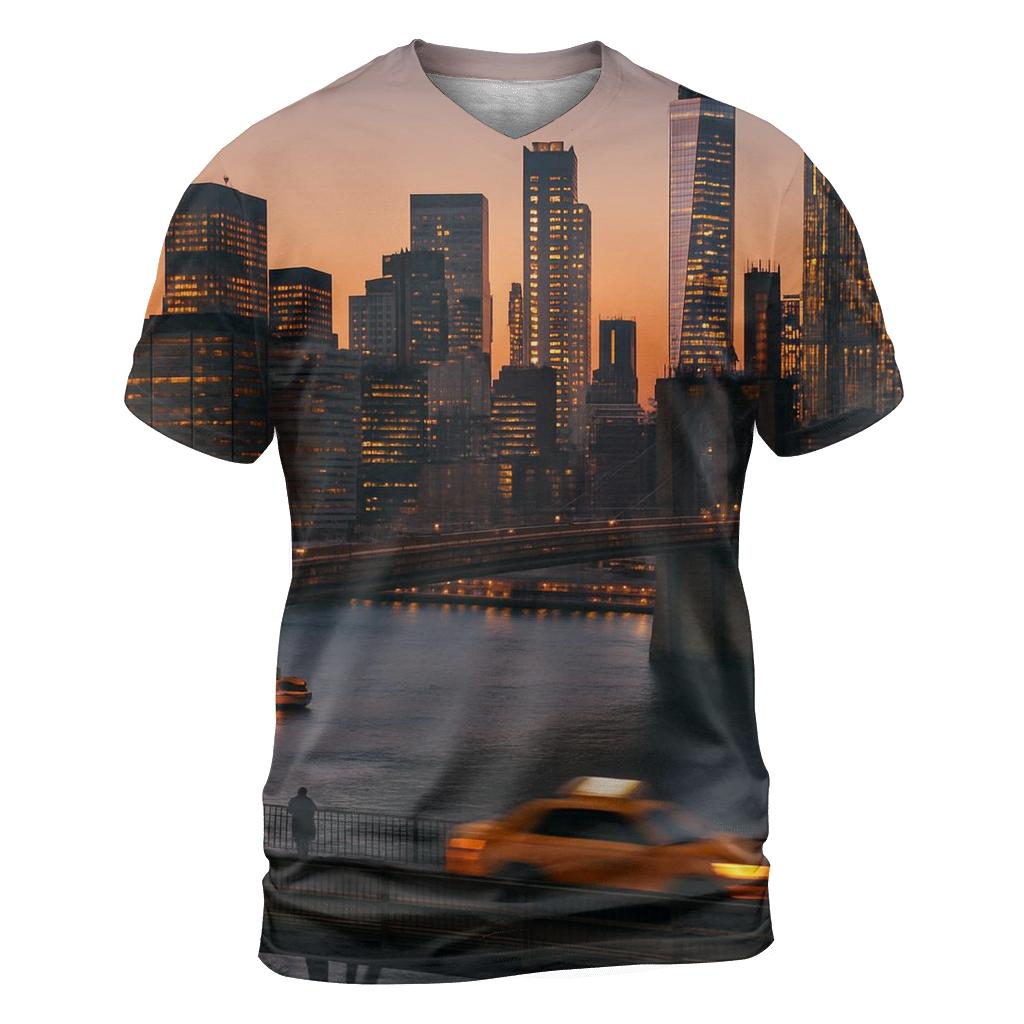 Dusk Compression Over Lower Manhattan designer pattern shirts