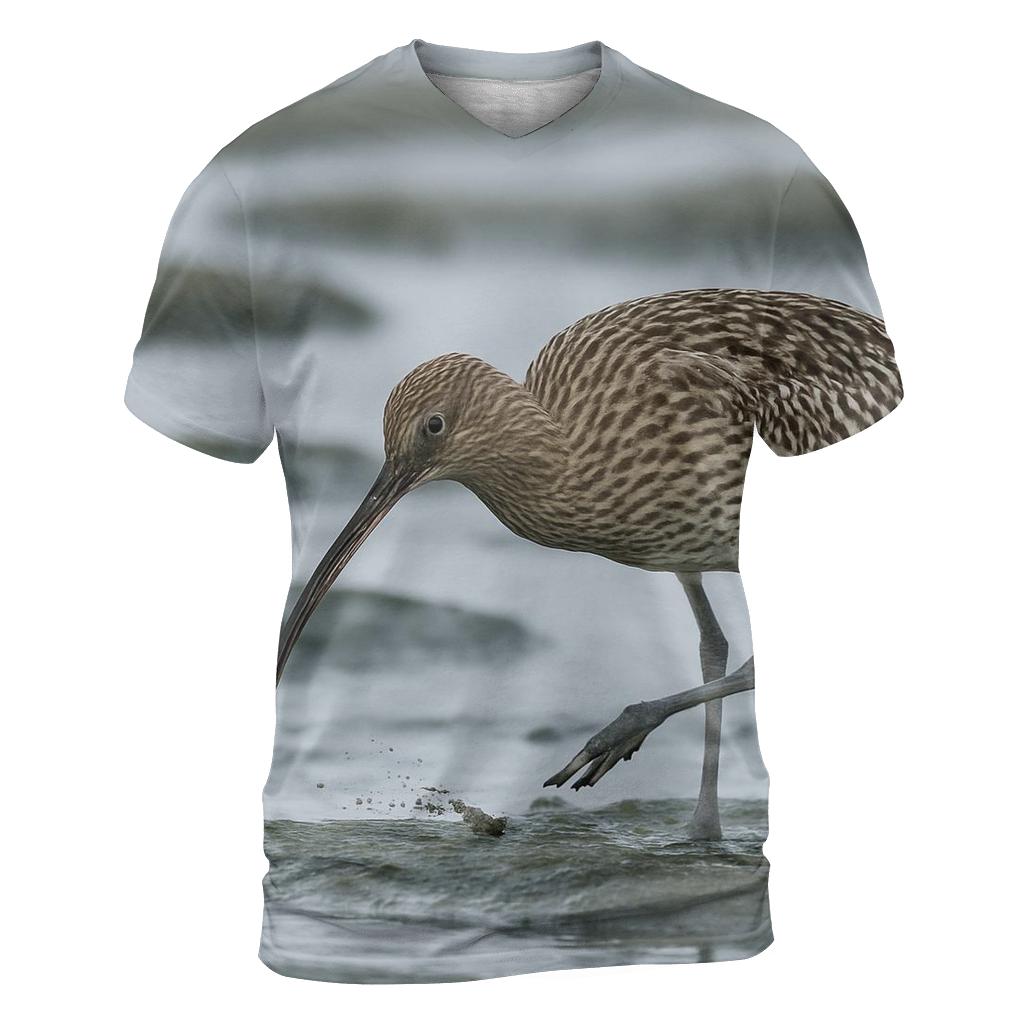 Moorland Sentinel — Eurasian Curlew vibrant all-over design tees