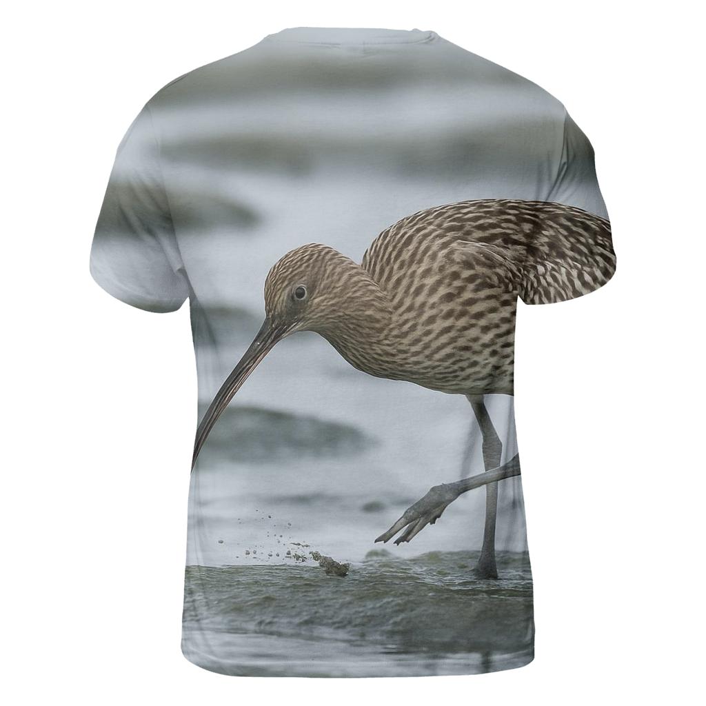 Moorland Sentinel — Eurasian Curlew vibrant all-over design tees