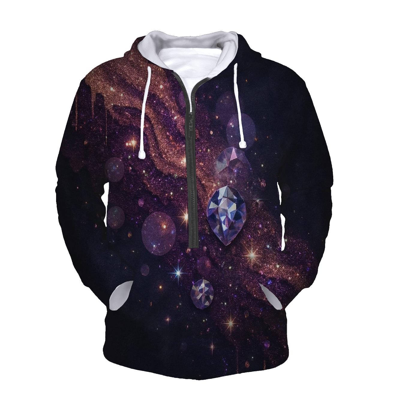 Starlit Velvet Cascade zip-up hoodies