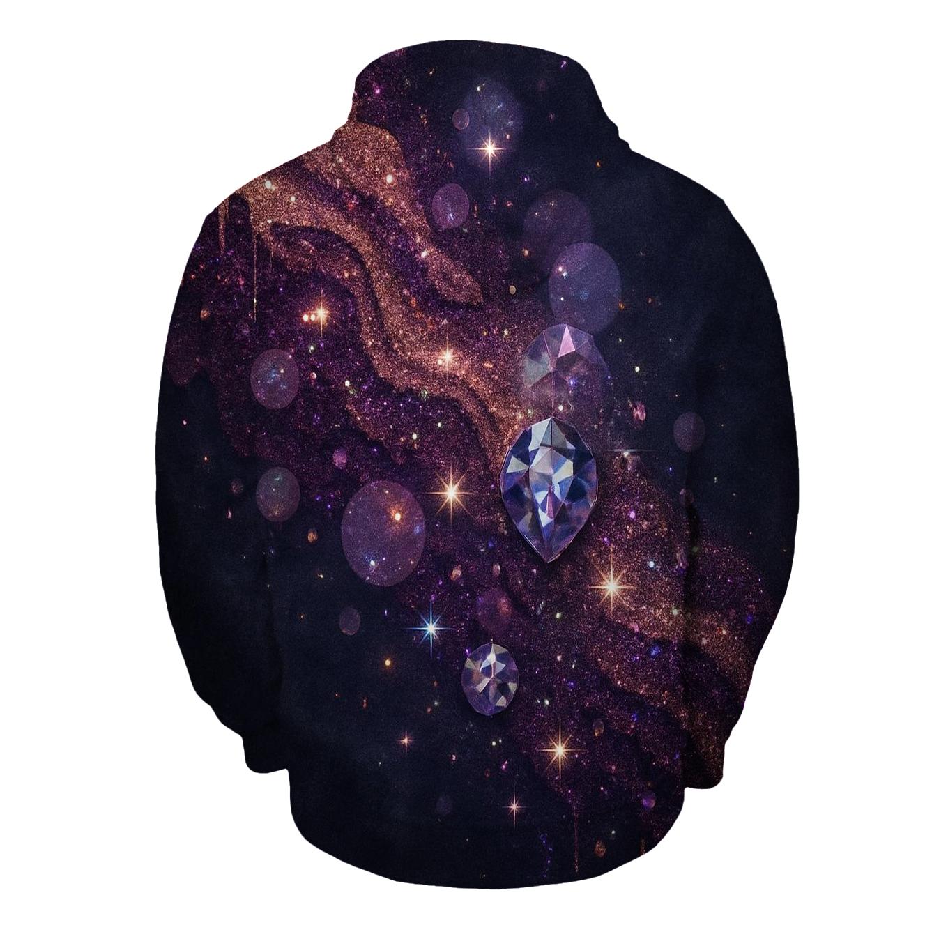 Starlit Velvet Cascade zip-up hoodies