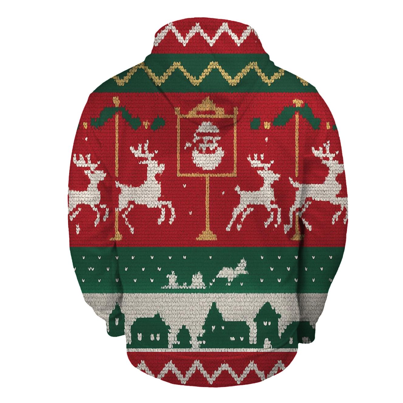 Tacky Tinsel Reindeer Fairground Design embroidered hoodies