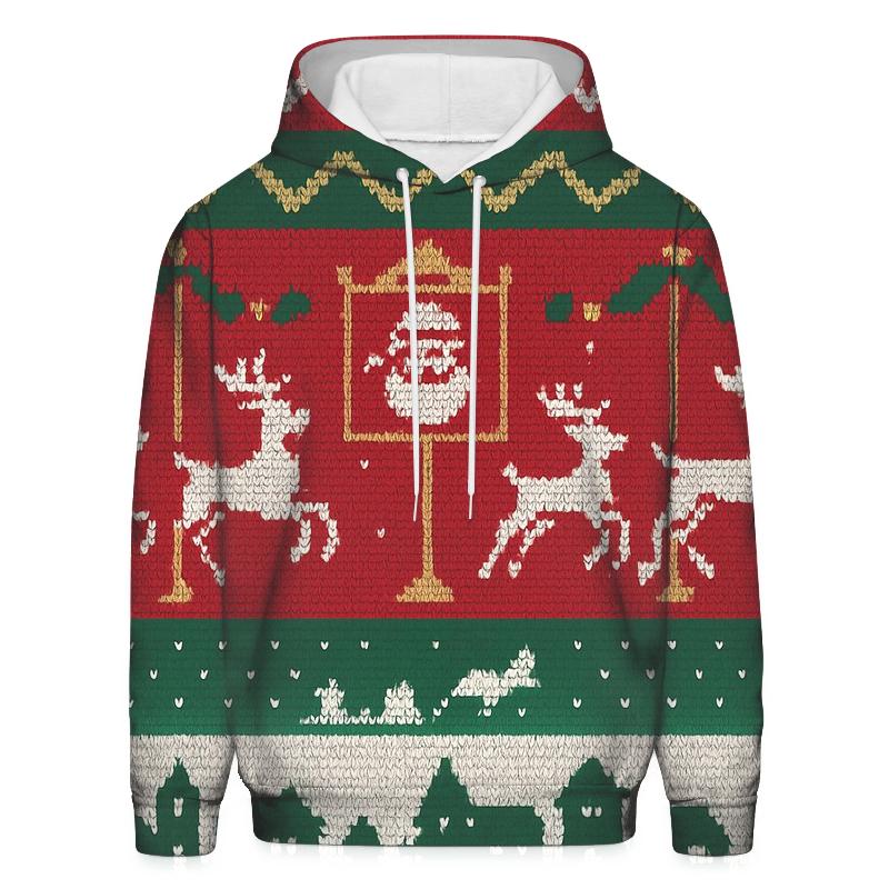 Tacky Tinsel Reindeer Fairground Design pullover hoodies