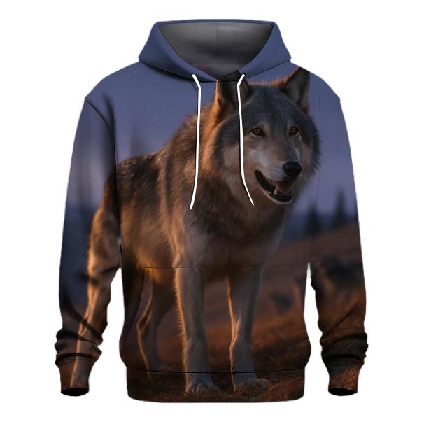 Alaskan Pack Leader At Dusk heavyweight hoodies