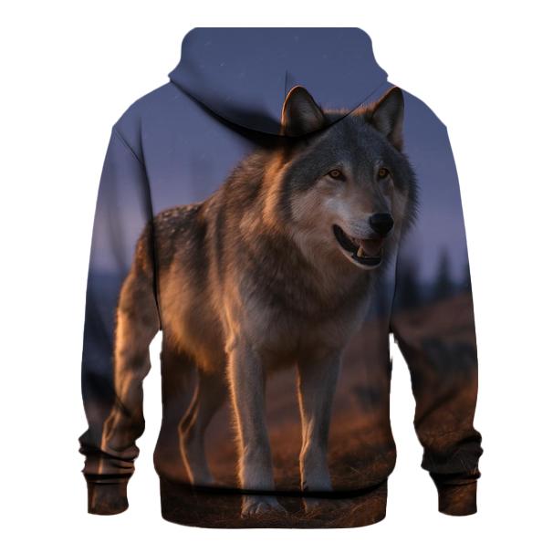 Alaskan Pack Leader At Dusk heavyweight hoodies