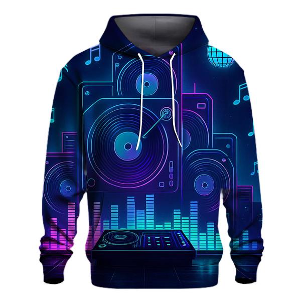 Neon Turntable Skyline hoodie designs