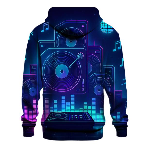 Neon Turntable Skyline hoodie designs