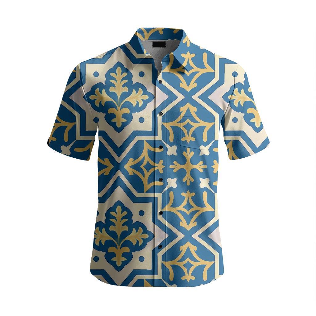 Byzantine Star Medallion Damask embroidered logo shirts