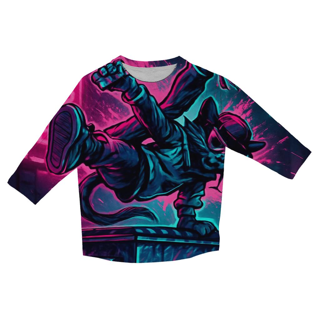 Cyber Alley Beat Cat trendy 3/4 sleeve tops