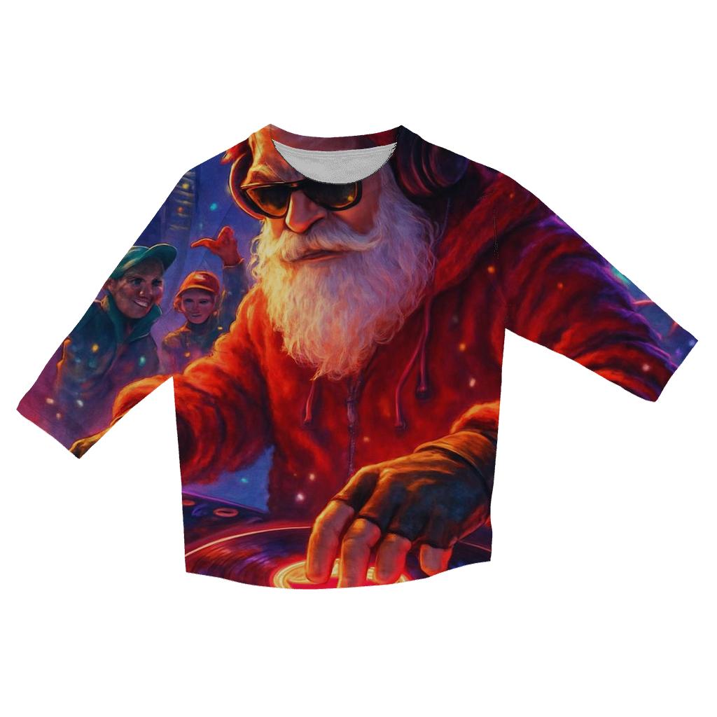 Neon Night DJ Santa designer 3/4 sleeve blouses