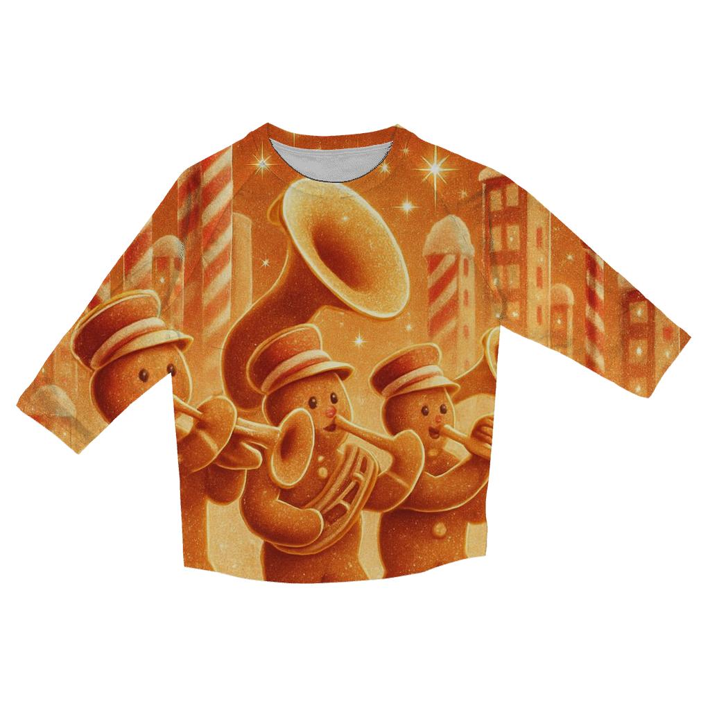 Gingerbread City Carol Band designer 3/4 sleeve blouses