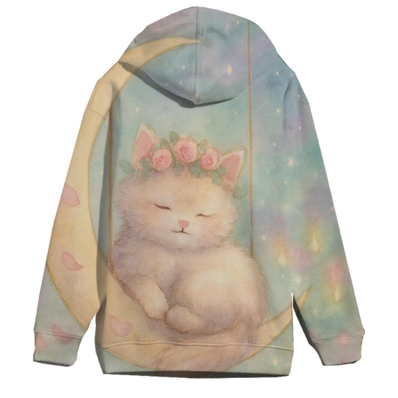 Moonlit Purr Garden lightweight hoodies