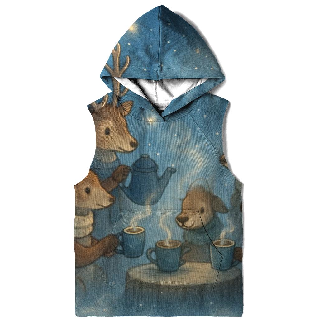 Midnight Reindeer Tea Party designer hoodies