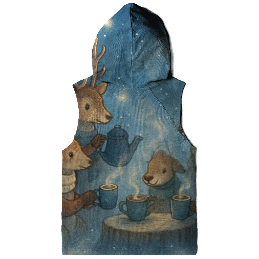 Midnight Reindeer Tea Party designer hoodies