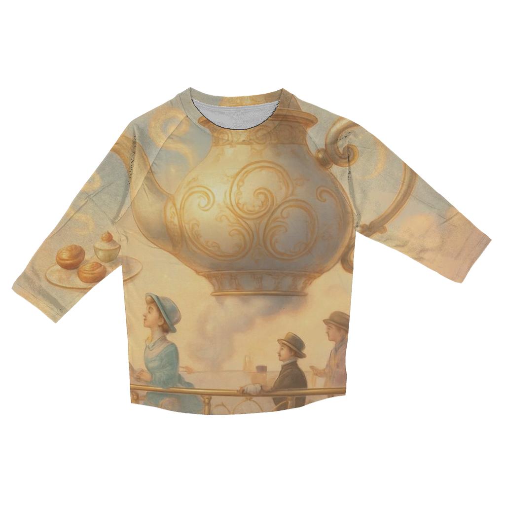 Tea Time Skyship trendy 3/4 sleeve tops