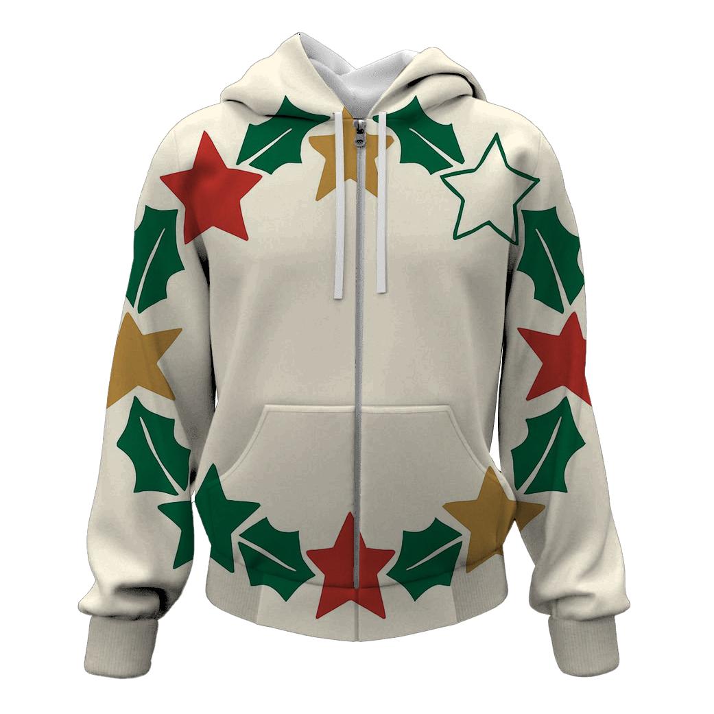 Holly Star Wreath pullover hoodies