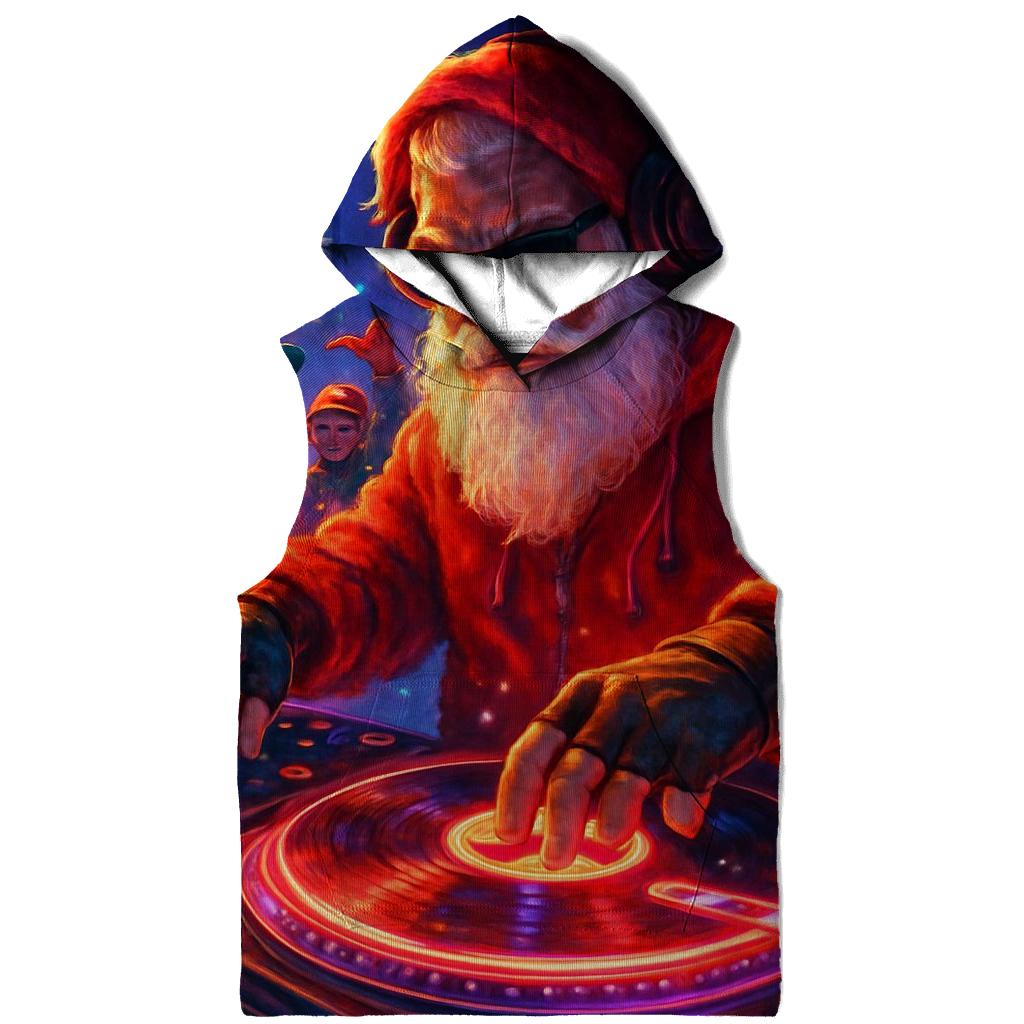 Neon Night DJ Santa zip-up hoodies