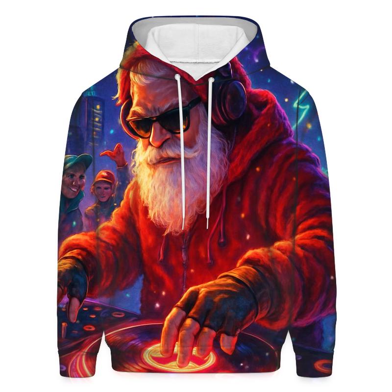 Neon Night DJ Santa heavyweight hoodies