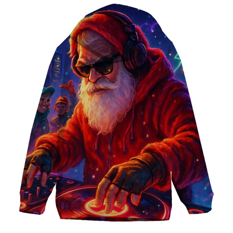 Neon Night DJ Santa heavyweight hoodies