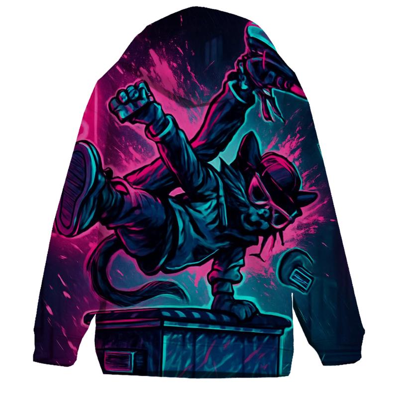 Cyber Alley Beat Cat zip-up hoodies