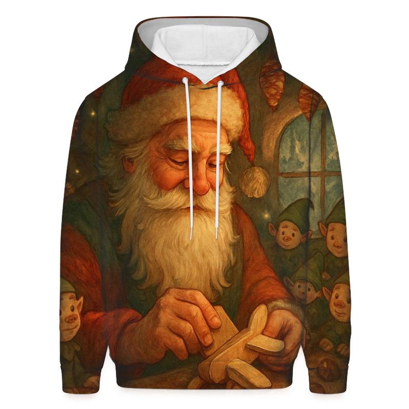 Woodland Toymaker Santa graphic hoodies