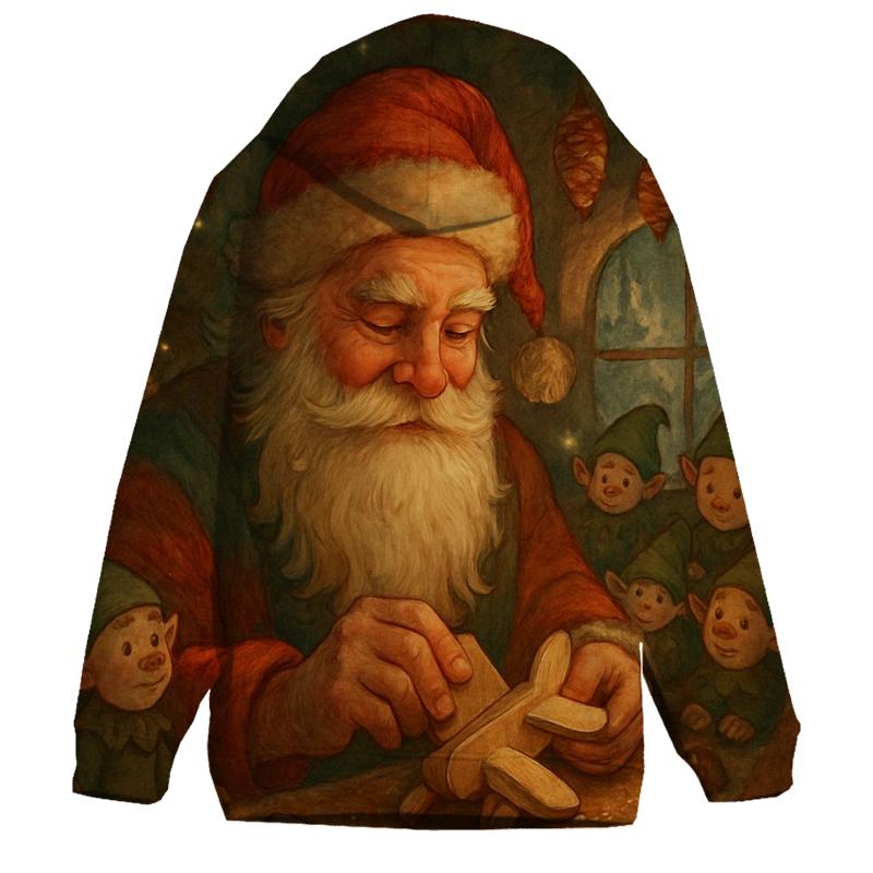 Woodland Toymaker Santa graphic hoodies